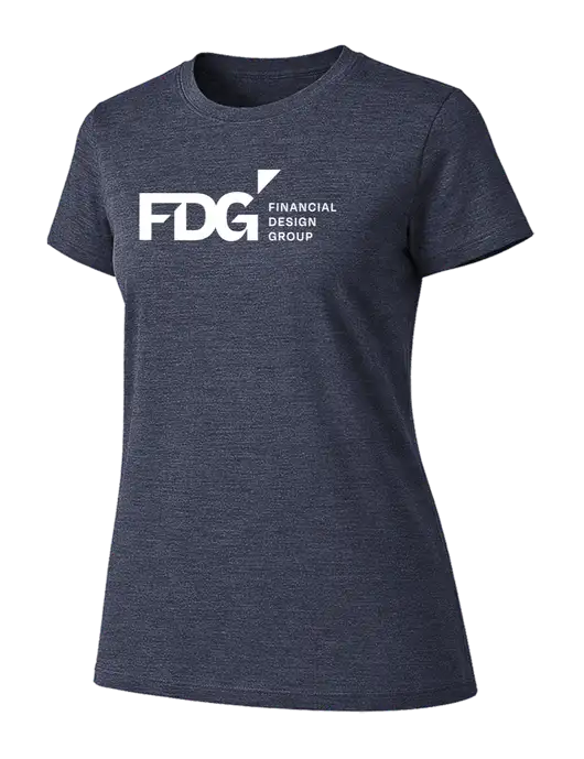 Womens Ring Spun Heather Navy 4.5 oz T-Shirt w/FDG Logo