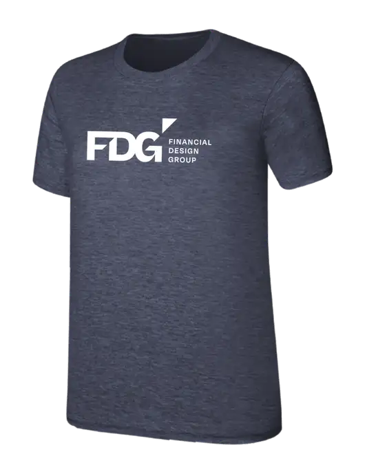 Womens Ring Spun Heather Navy 4.5 oz T-Shirt w/FDG Logo