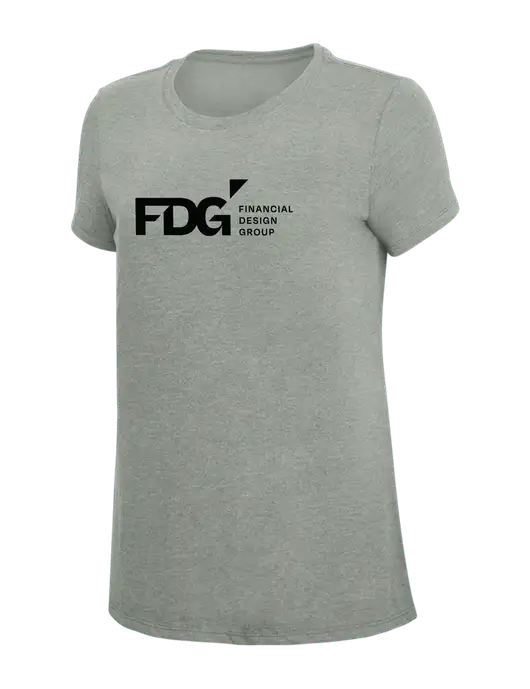 Womens Simply Soft Grey Frost 4.5oz  Poly/Combed Ring Spun Cotton T-Shirt w/FDG Logo