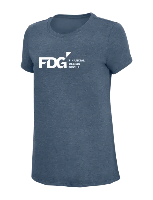 Womens Simply Soft Navy Frost 4.5oz  Poly/Combed Ring Spun Cotton T-Shirt w/FDG Logo