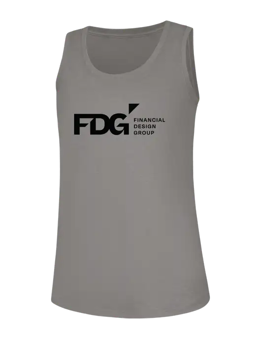 Womens Light Grey Frost Perfect Tri Racerback Tank w/FDG Logo