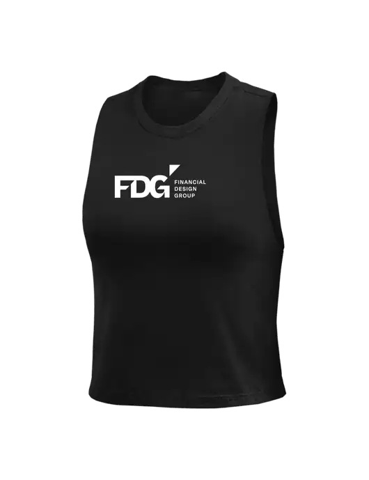 BELLA+CANVAS Womens Black Racerback Crop Tank  w/FDG Logo