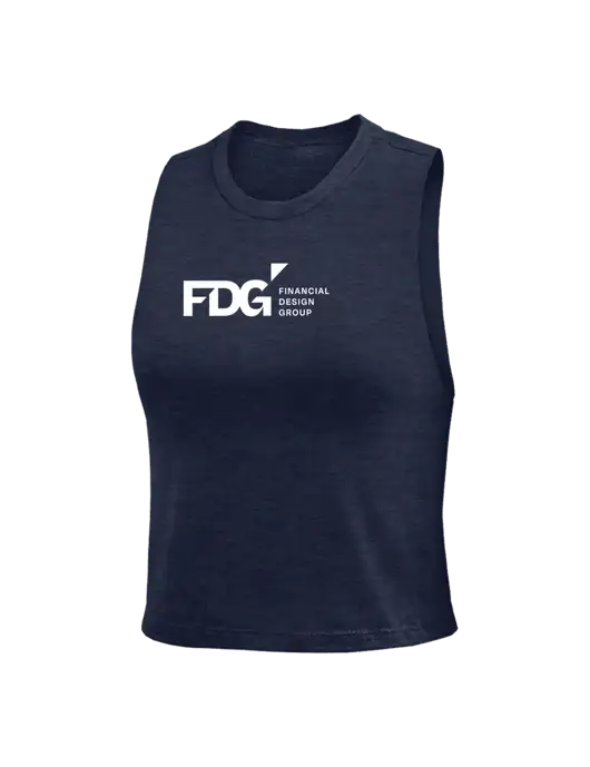 BELLA+CANVAS Womens Heather Navy Racerback Crop Tank  w/FDG Logo