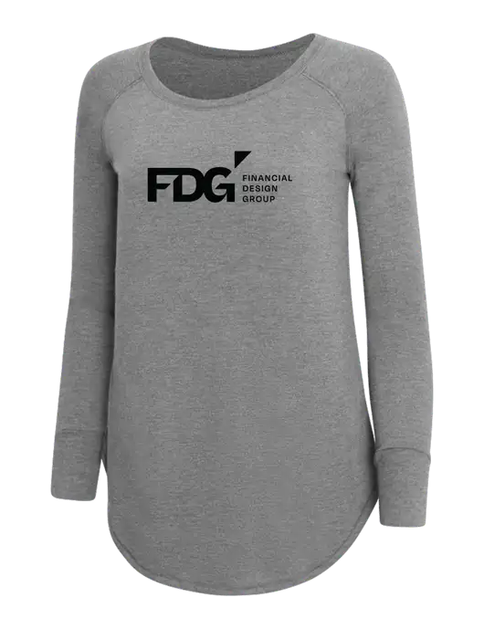 Womens Perfect Wide Collar Tunic Tri-Blend Grey Frost 4.5 oz T-Shirt w/FDG Logo