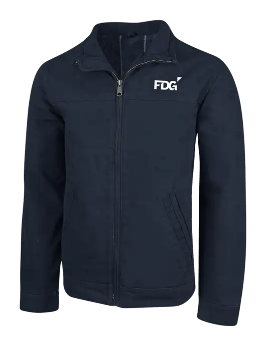 Cornerstone Navy Washed Duck Cloth Flannel Lined Work Jacket w/FDG Logo