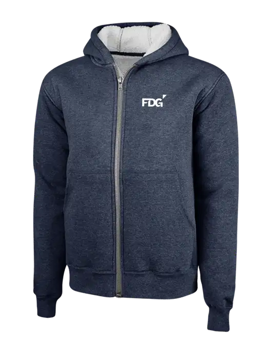 Cornerstone Navy Heavyweight Sherpa Lined Hooded Fleece Jacket w/FDG Logo