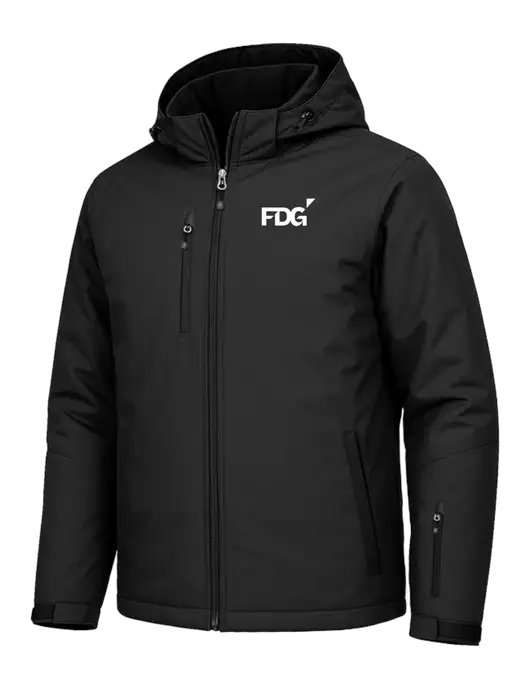 Cold Weather Vortex Black/ Black Waterproof 3-in-1 Jacket with Detachable Hood w/FDG Logo