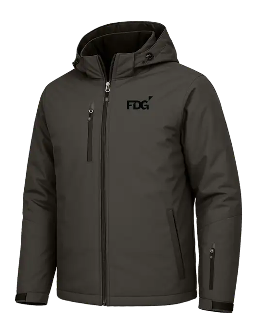 Cold Weather Vortex Dark Grey/ Black Waterproof 3-in-1 Jacket with Detachable Hood w/FDG Logo