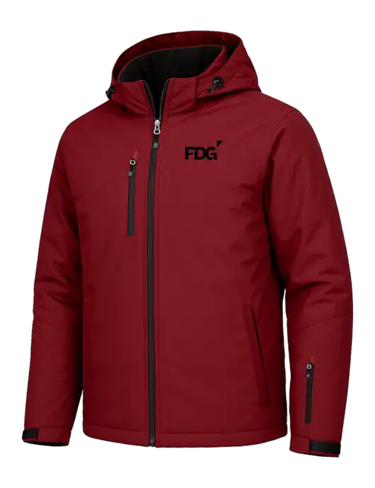 Cold Weather Vortex Red/ Black Waterproof 3-in-1 Jacket with Detachable Hood w/FDG Logo