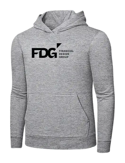 Light Grey Heather 7.8 oz Ring Spun Hooded Sweatshirt w/FDG Logo