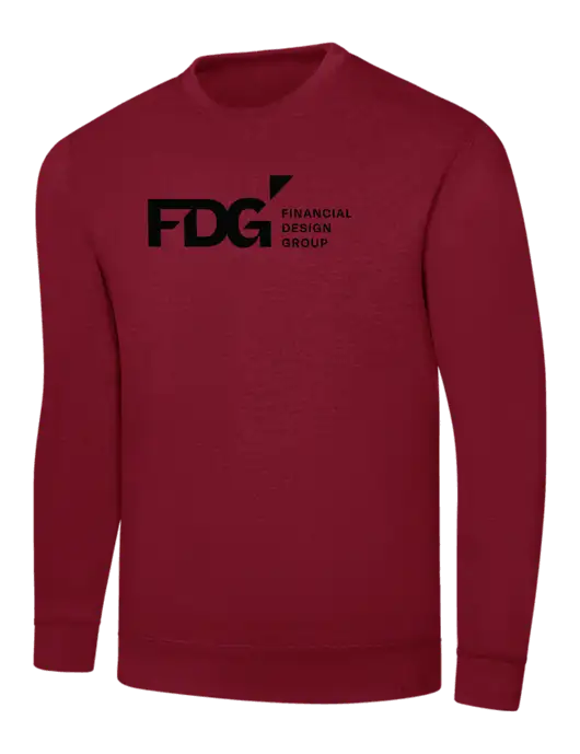 Dark Cardinal 8.5 oz Ring Spun Crew Sweatshirt w/FDG Logo