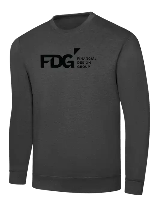 Dark Heather Grey 7.8 oz Ring Spun Crew Sweatshirt w/FDG Logo