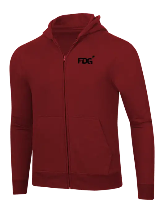 Cardinal 8.5 oz Ring Spun Zip Hooded Sweatshirt w/FDG Logo