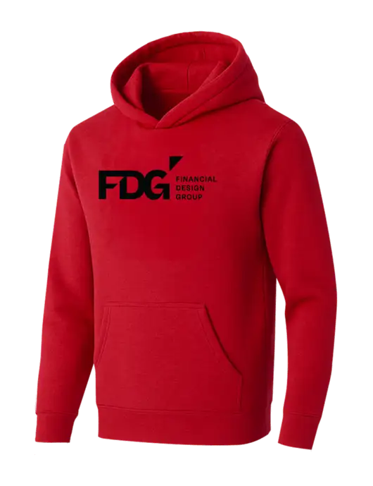 BELLA+CANVAS Red Sponge Fleece Pullover Hoodie w/FDG Logo