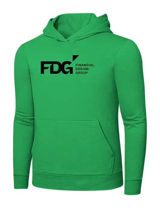 Light Kelly Green 7.8 oz Ring Spun Hooded Sweatshirt w/FDG Logo