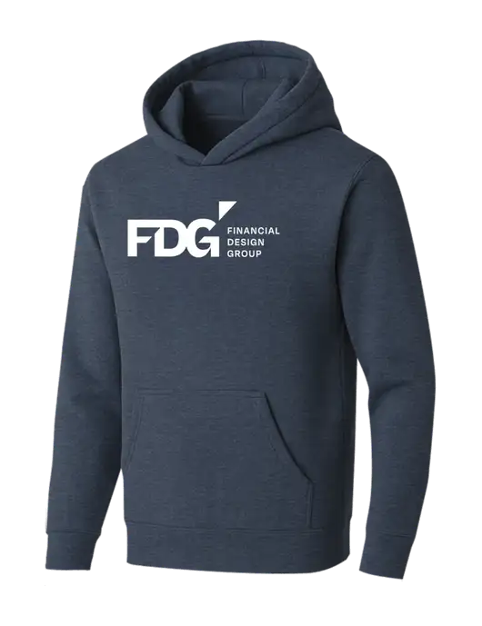 BELLA+CANVAS Heather Navy Sponge Fleece Pullover Hoodie w/FDG Logo