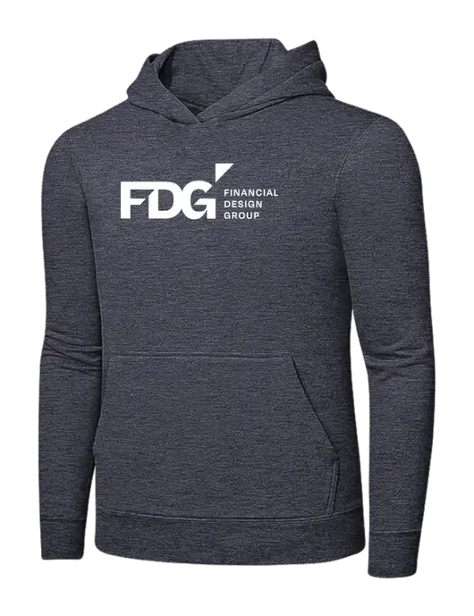 Heather Navy 7.8 oz Ring Spun Hooded Sweatshirt w/FDG Logo