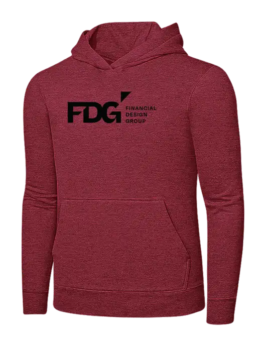 Heather Red 7.8 oz Ring Spun Hooded Sweatshirt w/FDG Logo