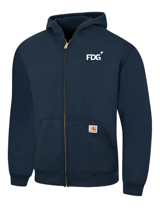 Carhartt Navy Midweight Hooded Zip-Front Sweatshirt w/FDG Logo
