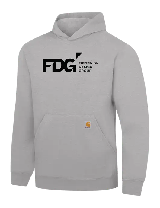 Carhartt Light Grey Heather Midweight Hooded Sweatshirt w/FDG Logo