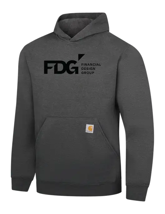 Carhartt Dark Grey Heather Midweight Hooded Sweatshirt w/FDG Logo