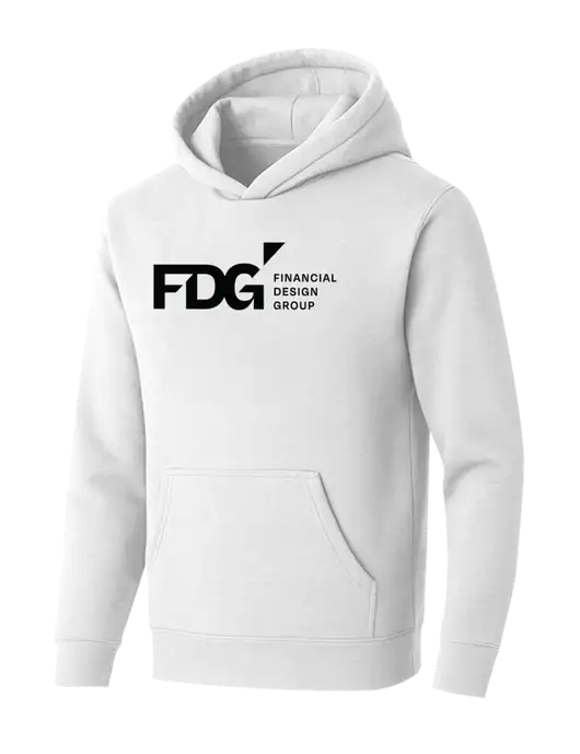 BELLA+CANVAS White Sponge Fleece Pullover Hoodie w/FDG Logo