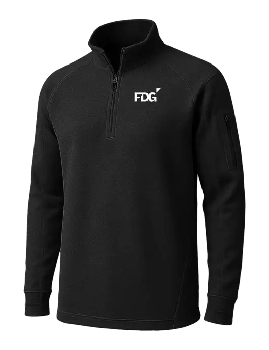 Black Tech Fleece 1/4 Zip Pullover w/FDG Logo