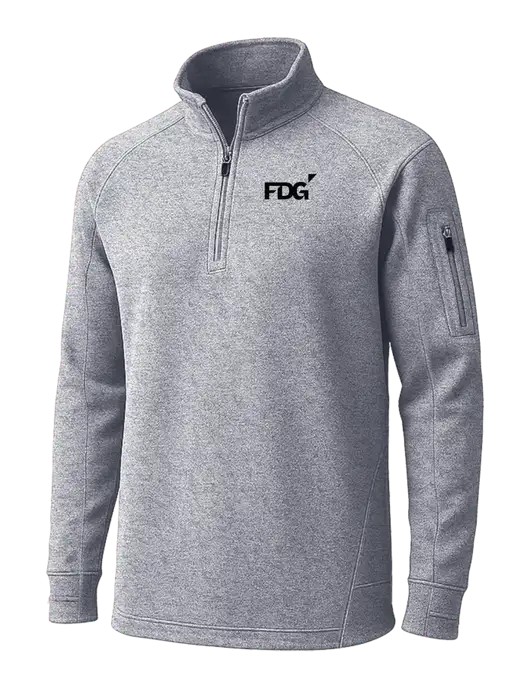Grey Heather Tech Fleece 1/4 Zip Pullover w/FDG Logo
