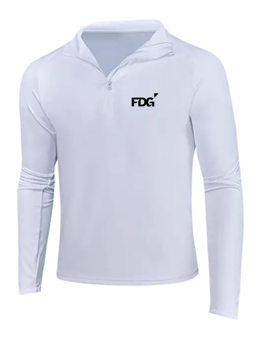 White Sport Wick Stretch 1/4 Zip Pullover w/FDG Logo