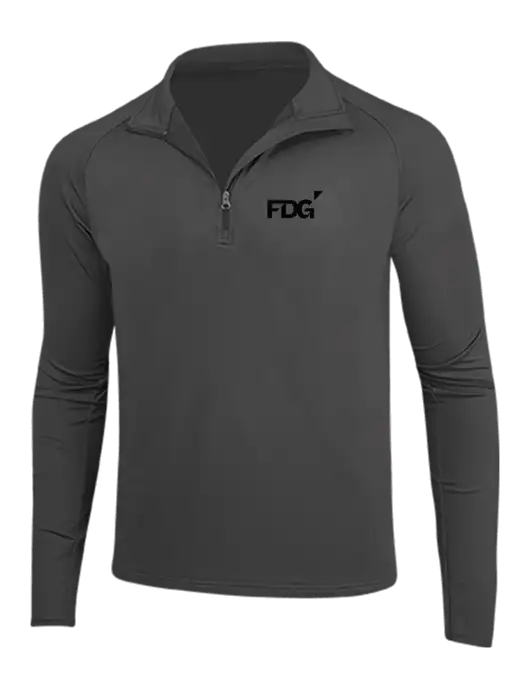 Charcoal Grey Sport Wick Stretch 1/4 Zip Pullover w/FDG Logo
