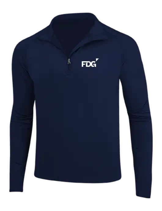 Navy Sport Wick Stretch 1/4 Zip Pullover w/FDG Logo