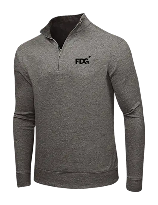 Charcoal Heather/Medium Heather Grey Interlock 1/4 Zip w/FDG Logo
