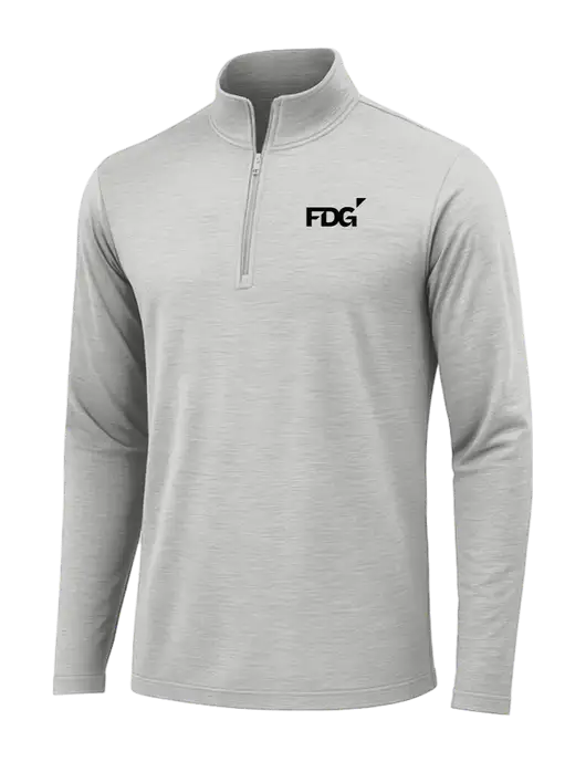 Light Grey Heather Posicharge Tri-Blend Wicking 1/4 Zip Pullover w/FDG Logo