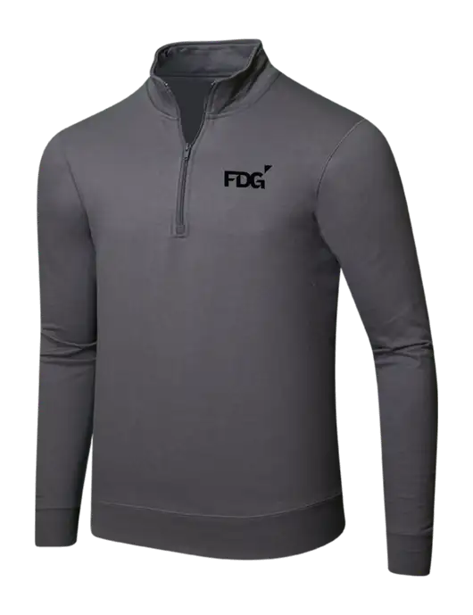 Charcoal 8.5 oz Ring Spun 1/4 Zip Pullover Sweatshirt w/FDG Logo