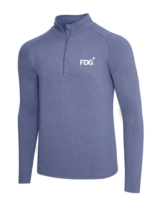 Navy Heather Sport Wick Stretch 1/4 Zip Pullover w/FDG Logo