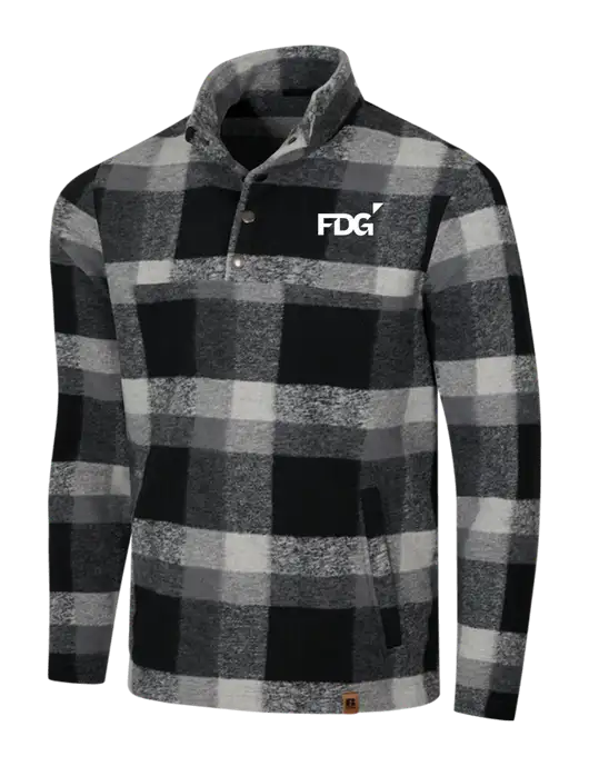 Russell Outdoors Black/White Plaid Basin Snap Pullover w/FDG Logo
