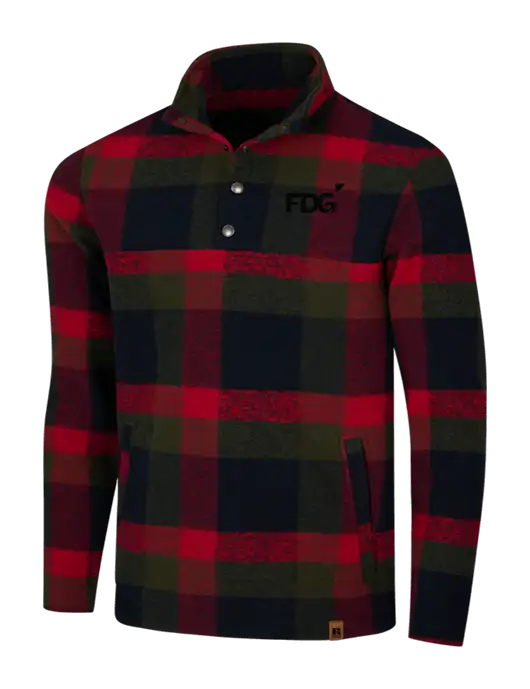 Russell Outdoors Red/Black Plaid Basin Snap Pullover w/FDG Logo