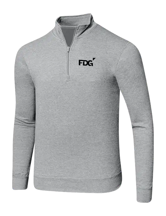 Light Heather Grey 8.5 oz Ring Spun 1/4 Zip Pullover Sweatshirt w/FDG Logo