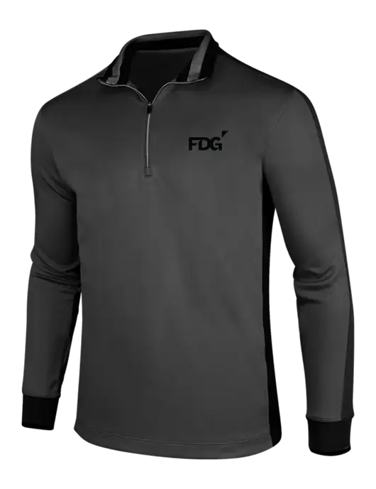 NIKE Anthracite Heather/Black Dry-Fit 1/2 Zip Cover-Up w/FDG Logo