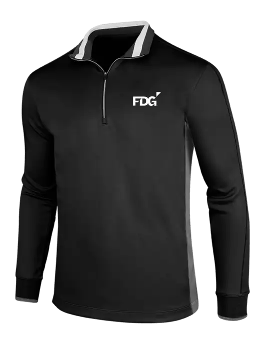 NIKE Black/Dark Grey/White Dry-Fit 1/2 Zip Cover-Up w/FDG Logo