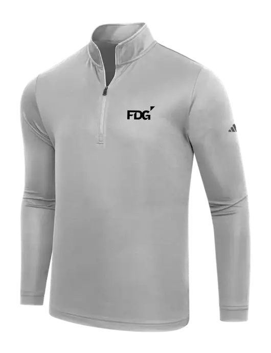 Adidas Medium Grey  Lightweight Quarter Zip Pullover w/FDG Logo