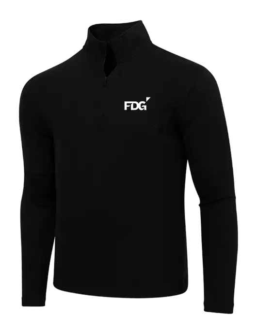 Adidas  Black Melange 3 Stripes Quarter Zip Sweater w/FDG Logo