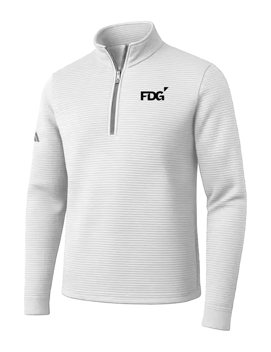 Adidas White Spacer Quarter-Zip Pullover w/FDG Logo