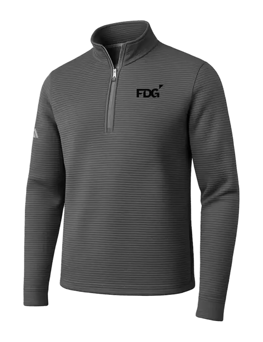 Adidas Medium Grey Spacer Quarter-Zip Pullover w/FDG Logo