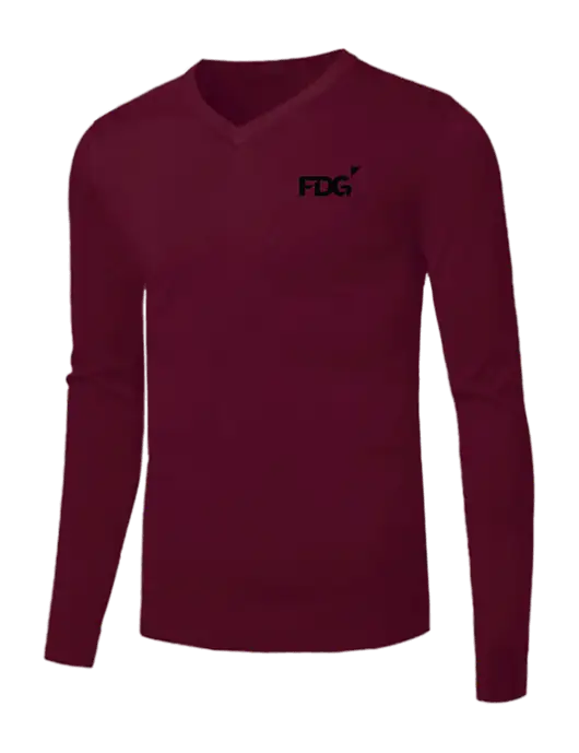 Brooks Brothers Cardinal Washable Merino V-Neck Sweater w/FDG Logo