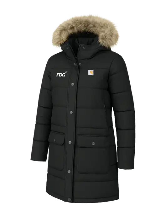 Carhartt Womens Montana Black Insulated Hooded Coat w/FDG Logo