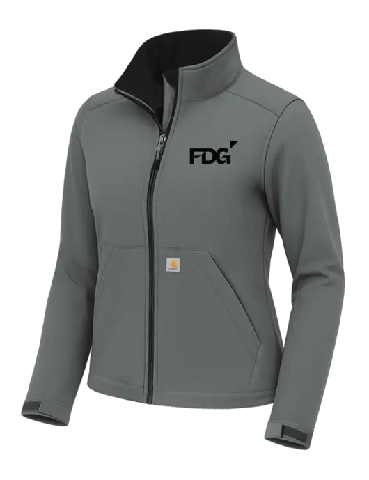 Carhartt Womens Rain Defender Dark Medium Grey Soft Shell Jacket w/FDG Logo