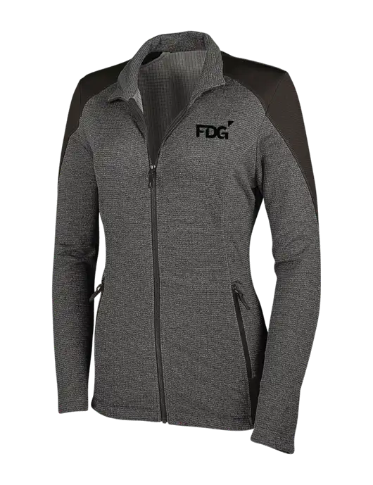 Medium Grey Heather Womens Grid Fleece Jacket w/FDG Logo