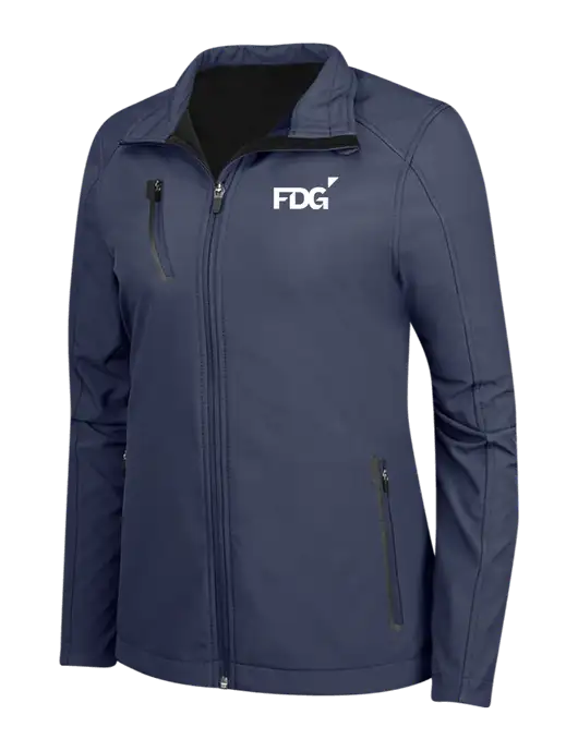Navy Womens Welded Softshell Jacket w/FDG Logo