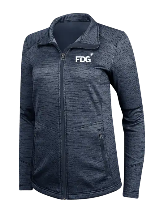 Navy Womens Digi Stripe Fleece Jacket w/FDG Logo